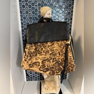 Aimee Kestenberg Bali backpack Leopard Leather/suede NEW without Tags